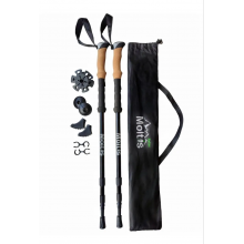Набор палок для треккинговой ходьбы Moltis Relax 140 Antishock Black Original + чехол + 4 типа наконечников, телескопические палки с регулировкой длины для скандинавской ходьбы Набор палок для треккинговой ходьбы Moltis Relax 140 Antishock Black Original + чехол + 4 типа наконечников, телескопические палки с регулировкой длины для скандинавской ходьбы