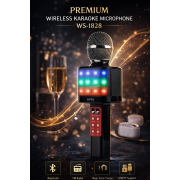 Беспроводной караоке-микрофон WS-1828 с Bluetooth, FM-радио и встроенной колонкой, портативный микрофон для караоке, черный