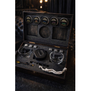 Подарочный набор для виски с электрическим смокером Moltis — 2 стакана Quadro, охлаждающие металлические кубики и щепа (MSN-1002)