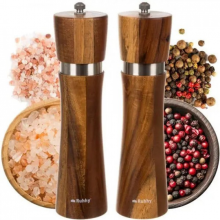 Набор деревянных мельниц для соли и перца – ручной помол, стильный кухонный аксессуар