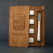 Набор металлических кубиков для виски Moltis Relax Wiskey Stone 4 шт в деревянной коробке (серебряные) WS-10701