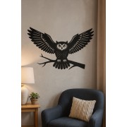 Картина панно “Сова” — стильный декор для современного интерьера, настенное панно 70х42 (MP-114-3)