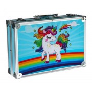 Художественный набор для рисования "Moltis" в алюминиевом кейсе "Единорог" 145 предметов, синий