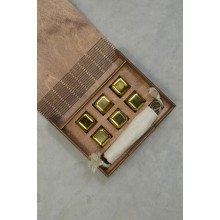 Кубики для виски Moltis Relax Whiskey Stones Original Wood 6 шт из метала в золотом цвете (MBG-10509)