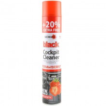 Полироль пластика NOWAX Black Cockpit Cleaner клубника NX00704 750мл