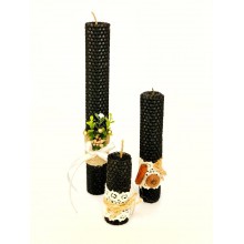 Набор Свечей Восковых Moltis, форма - цилиндр 3 шт., экологические из вощины, в черном цвете Набор Свечей Восковых Moltis, форма - цилиндр 3 шт., экологические из вощины, в черном цвете