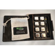 Кубики для виски Moltis Relax Whiskey Stones Original Wood 8 шт из метала в сребном цвете  (MBS-10507)