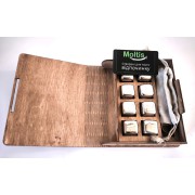 Кубики для виски Moltis Relax Whiskey Stones Original Wood 8 шт из метала в сребном цвете (MBS-10503)