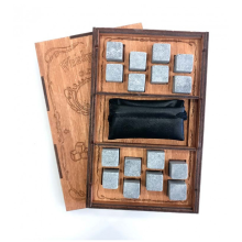 Камни для виски Whiskey stones Original Wood 16 шт из стеатита + мешочек