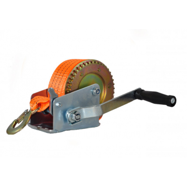Лебедка ручная барабанная ленточная Polax 50 мм х 10м 1200 lbs (500 кг)