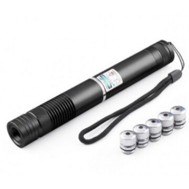 Лазерна указка Moltis YX-B008 синий, 2х16340, ЗУ 220V, 5 насадок, BOX