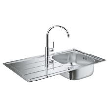 Набор кухонная мойка Grohe EX Sink 31562SD0 K200  и смеситель BauEdge 31367000