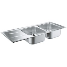 Прямоугольная Кухонная мойка Grohe EX Sink K400 двойная с крылом 31587SD0