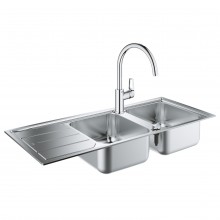Набор Grohe мойка кухонная K500 31588SD0 + смеситель BauLoop 31368001 Набор Grohe мойка кухонная K500 31588SD0 + смеситель BauLoop 31368001