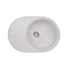 Кухонная мойка Qtap CS 7451 WHI Белая Овальная С крылом (QT7451WHI650)