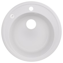 Круглая мойка для кухни Lidz, врезная/матовая D510/200 WHI-01 из качественного искусственного камня белая (LIDZWHI01D510200)