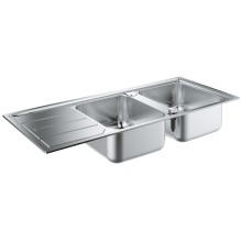 Прямоугольная Кухонная мойка Grohe EX Sink K500 двойная с крылом 31588SD0