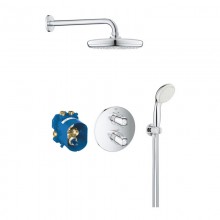 Набор для душа Grohe Grohtherm 1000 34614001 с душевым гарнитуром и верхним душем Набор для душа Grohe Grohtherm 1000 34614001 с душевым гарнитуром и верхним душем
