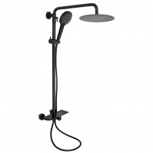 Душевая система универсальная Qtap Sloup на три потребителя (с изливом) c полочкой QTSL51105OGB Black Matt Душевая система универсальная Qtap Sloup на три потребителя (с изливом) c полочкой QTSL51105OGB Black Matt