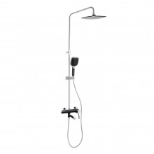 Душевая система универсальная Qtap Grand на три потребителя (с изливом) QTGRABCR1004 Chrome/Black Душевая система универсальная Qtap Grand на три потребителя (с изливом) QTGRABCR1004 Chrome/Black