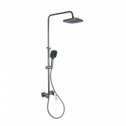 Душевая система универсальная Qtap Gemini на три потребителя (с изливом) QTGEM111GMB45688 Gunmetal Black PVD