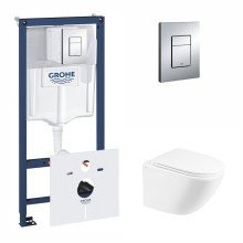 Набор инсталляция 5 в 1 Grohe Rapid SL 38827000 + унитаз с сиденьем Qtap Robin QT1333046ENRW