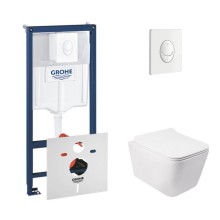 Набор инсталляция 4 в 1 Grohe Rapid SL + Унитаз с сиденьем Qtap Crow (38722001QT05335170W)