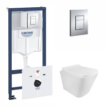 Набор инсталляция 5 в 1 Grohe Rapid SL 38827000 + Унитаз с сиденьем Qtap Tern (QT1733052ERW)