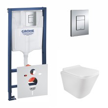 Набор инсталляция 4 в 1 Grohe Rapid SL 38772001 + унитаз с сиденьем Qtap Tern QT1733052ERW белый/хром