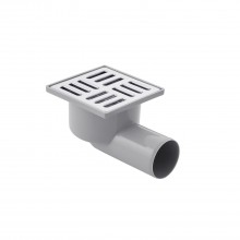 Трап ANIplast с горизонтальным выпуском 50 мм, с нержавеющей решеткой 10х10 см TA5102EU