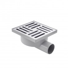 Трап ANIplast с горизонтальным выпуском 50 мм, с нержавеющей решеткой 15х15 см TA5112EU