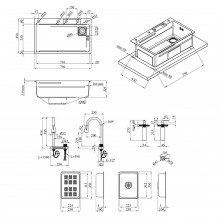 Кухонная мойка Kroner KRP Schwarze - SET7545HM PVD (3/0/0.8 мм) Кухонная мойка Kroner KRP Schwarze - SET7545HM PVD (3/0/0.8 мм)