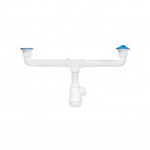 Сифон двойной для кухонной мойки ANIplast 1 1/2''40 мм с резьбовыми выпусками A3000VEU Сифон двойной для кухонной мойки ANIplast 1 1/2''40 мм с резьбовыми выпусками A3000VEU