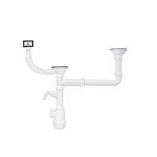 Сифон двойной для кухонной мойки ANIplast 1/2''х40 мм разноуровневый с отводом для стиральных машин, с прямоугольным переливом A7700SSPEU Сифон двойной для кухонной мойки ANIplast 1/2''х40 мм разноуровневый с отводом для стиральных машин, с прямоугольным переливом A7700SSPEU