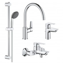 Набор смесителей 4 в 1 для ванной комнаты и кухни Grohe QuickFix StartEdge S-Size UA202501SK