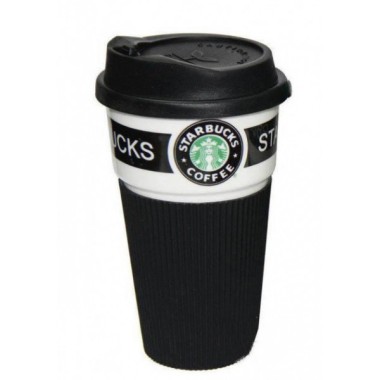 Термокружка керамическая с крышкой Starbucks Black