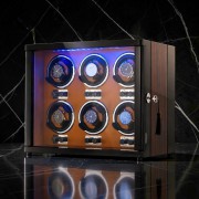 Намотчик часов 6 мест деревянный RGB LED Bluetooth-управление 10200