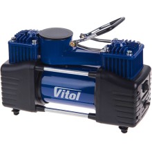 Автокомпрессор Vitol К-72 150 psi 25 А 90 л 2 цилиндра шланг 5 м с дефлятором клеммы 